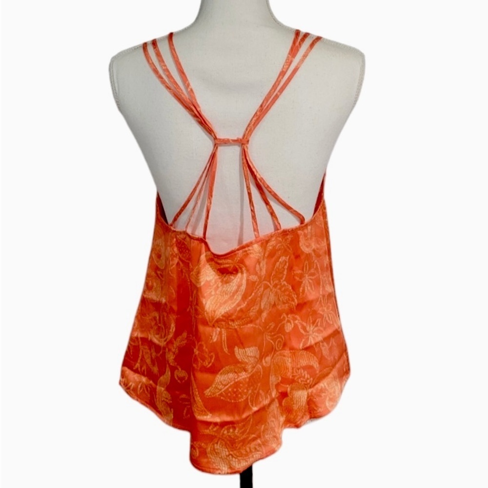 Free People size S Coral floral print strappy sleeveless Off The Coast Camisole - Picture 3 of 16